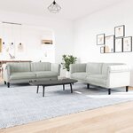 vidaXL Ensemble de canapés 2 Pièces gris clair velours