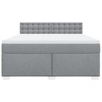 vidaXL Sommier à lattes de lit avec matelas Gris clair 180x200cm Tissu