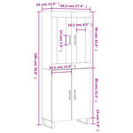 vidaXL Buffet haut Noir 69 5x34x180 cm Bois d'ingénierie