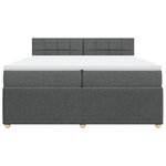 vidaXL Sommier à lattes de lit avec matelas Gris foncé 200x200cm Tissu