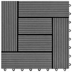 vidaXL Carreaux de terrasse 30x30 cm 11 Pièces Gris WPC 1 m2