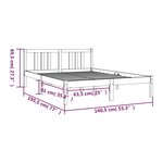 vidaXL Cadre de lit bois massif 135x190 cm double