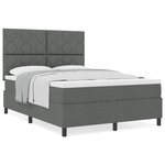 vidaXL Lit à ressort avec matelas gris foncé 160x200 cm tissu
