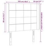 vidaXL Tête de lit à LED Gris foncé 103x16x118/128 cm Velours