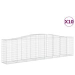 vidaXL Paniers à gabions arqués 10 Pièces 400x50x100/120 cm Fer galvanisé