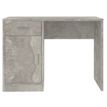 Bureau table poste de travail meuble d'ordinateur informatique étude avec tiroir et armoire 100 x 40 x 73 cm gris 02_0023453
