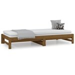 vidaXL Lit coulissant sans matelas marron miel 2x(90x200) cm