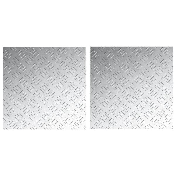 vidaXL Plaques en Aluminium à Motif Damier 2 Pièces Antidérapantes 50x50 cm