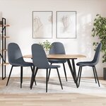 vidaXL Chaises à manger lot de 4 Gris foncé Velours