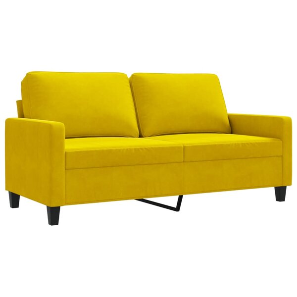 vidaXL Canapé à 2 places Jaune 140 cm Velours