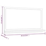 vidaXL Miroir de bain Chêne marron 60x10 5x37 cm Bois d'ingénierie