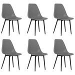 vidaXL Chaises à manger lot de 6 gris PP
