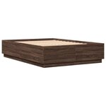 vidaXL Cadre de lit avec LED sans matelas chêne marron 160x200 cm