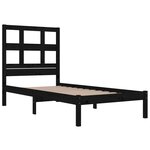 vidaXL Cadre de lit sans matelas noir 75x190 cm bois massif