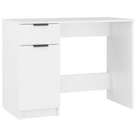 Bureau table poste de travail meuble d'ordinateur informatique étude 100 x 50 x 75 cm bois d'ingénierie blanc 02_0023497