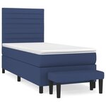 vidaXL Sommier à lattes de lit avec matelas Bleu 80x200 cm Tissu