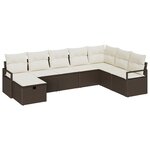 Ensemble de canapés de jardin vidaXL 8 pièces avec coussins marron en rotin synthétique
