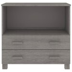 vidaXL Buffet HAMAR Gris clair 85x35x80 cm Bois massif de pin