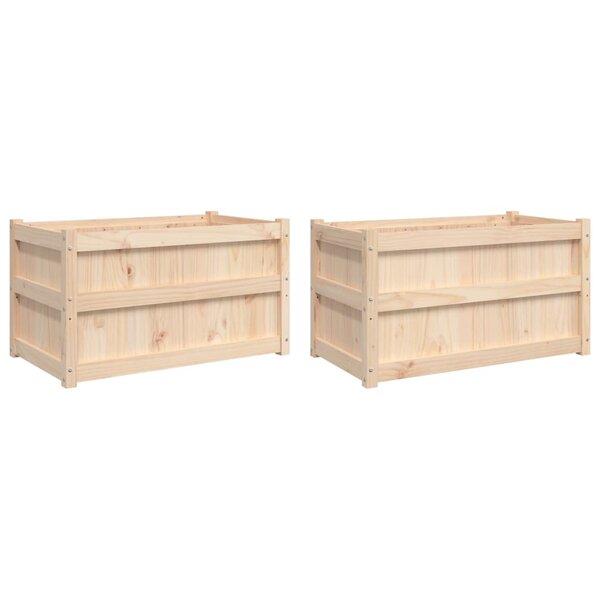vidaXL Jardinières 2 Pièces bois de pin massif