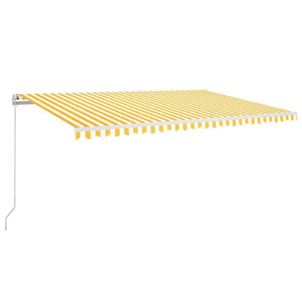 vidaXL Auvent automatique capteur de vent LED 500x350cm Jaune et blanc