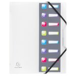 Trieur Polypropylène 3 Rabats Crystal Colours 8 Compartiments - Couleurs Assorties - X 10 - Exacompta