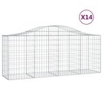 vidaXL Paniers à gabions arqués 14 Pièces 200x50x80/100 cm Fer galvanisé