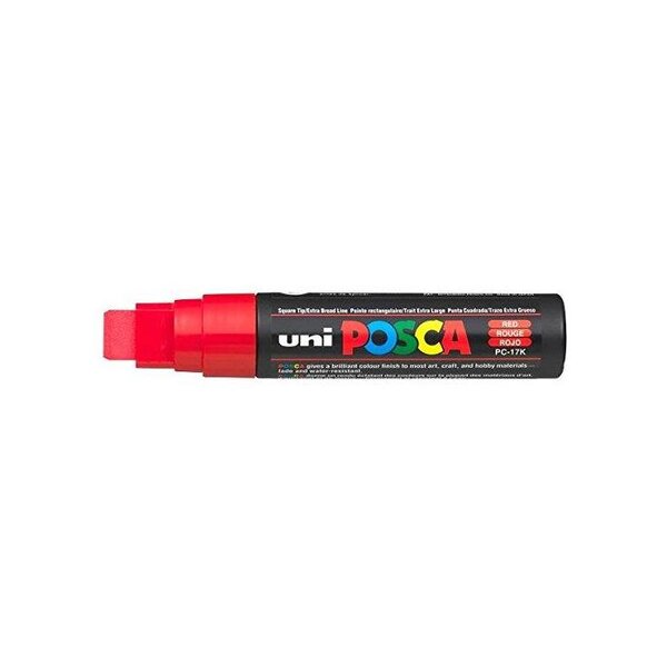Marqueur pointe rectangulaire extra-large posca pc17k 15mm rouge x 5 posca