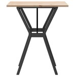 vidaXL Table à manger cadre en Y 70x70x75 cm bois de pin massif fonte