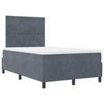 Lit Box Spring vidaXL avec matelas Gris foncé 120x200 cm Velours
