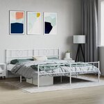 vidaXL Cadre de lit métal sans matelas et pied de lit blanc 200x200 cm