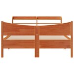 vidaXL Cadre de lit avec tête de lit cire marron 120x190cm bois de pin