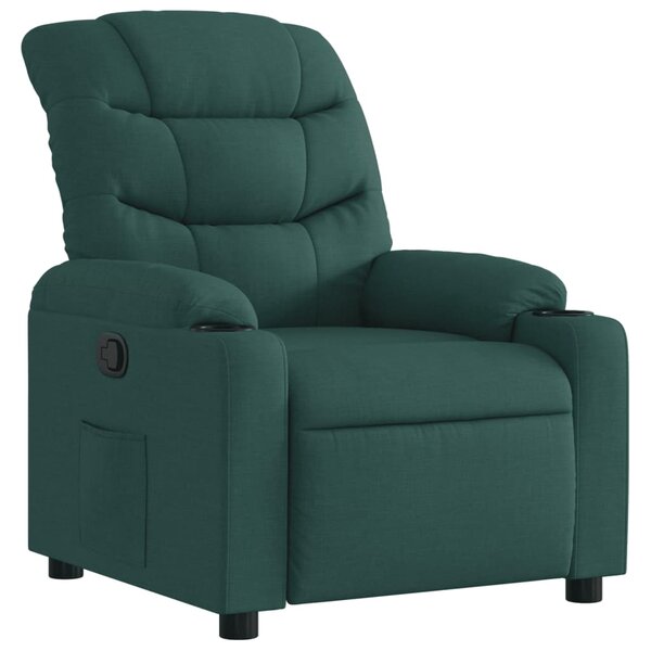 vidaXL Fauteuil inclinable Vert foncé Tissu