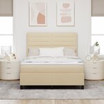 vidaXL Lit à ressorts avec matelas crème 140x190 cm Tissu