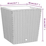 vidaXL Jardinière et intérieur amovible anthracite 37 /64 L rotin PP