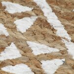 vidaXL Tapis fait à la main Jute avec imprimé blanc 90 cm
