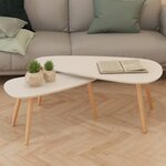 vidaXL Ensemble de tables basses 2 Pièces Bois de pin massif Blanc