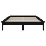 vidaXL Cadre de lit sans matelas noir 200x200 cm bois massif