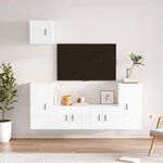 vidaXL Ensemble de meubles TV 5 Pièces Blanc brillant Bois d'ingénierie