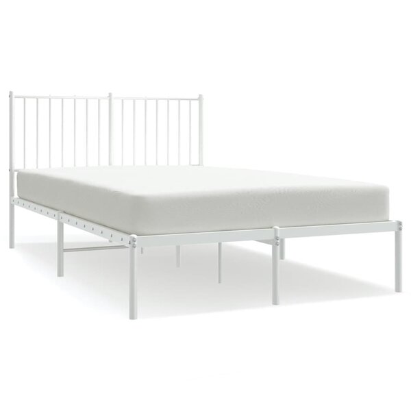 vidaXL Cadre de lit métal sans matelas et tête de lit blanc 120x200 cm