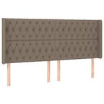 vidaXL Tête de lit avec oreilles Taupe 183x16x118/128 cm Tissu