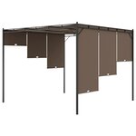 vidaXL Belvédère de jardin avec rideau latéral 3x3x2 25 m Taupe