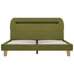 vidaXL Cadre de lit avec LED sans matelas vert tissu 140x200 cm