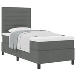 vidaXL Lit box spring avec matelas gris foncé simple en tissu