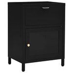 vidaXL Table de chevet Noir 40x30x54 5 cm Acier et verre