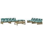 vidaXL Salon de jardin 6 Pièces avec coussins bois de pin imprégné