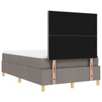 vidaXL Lit à Sommier à Ressorts avec Matelas & Banc Taupe 120x200 cm Tissu
