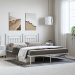 vidaXL Cadre de lit métal sans matelas et tête de lit blanc 183x213 cm
