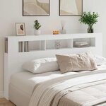 vidaXL Tête de lit à LED blanc 200x18 5x103 5 cm bois d'ingénierie