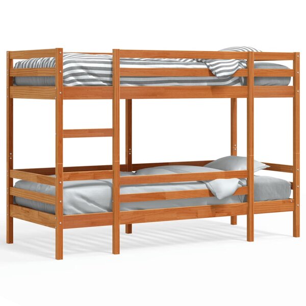 vidaXL Lit superposé sans matelas cire marron 75x190 cm pin massif