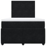 vidaXL Sommier à lattes de lit avec matelas noir 120x190 cm velours